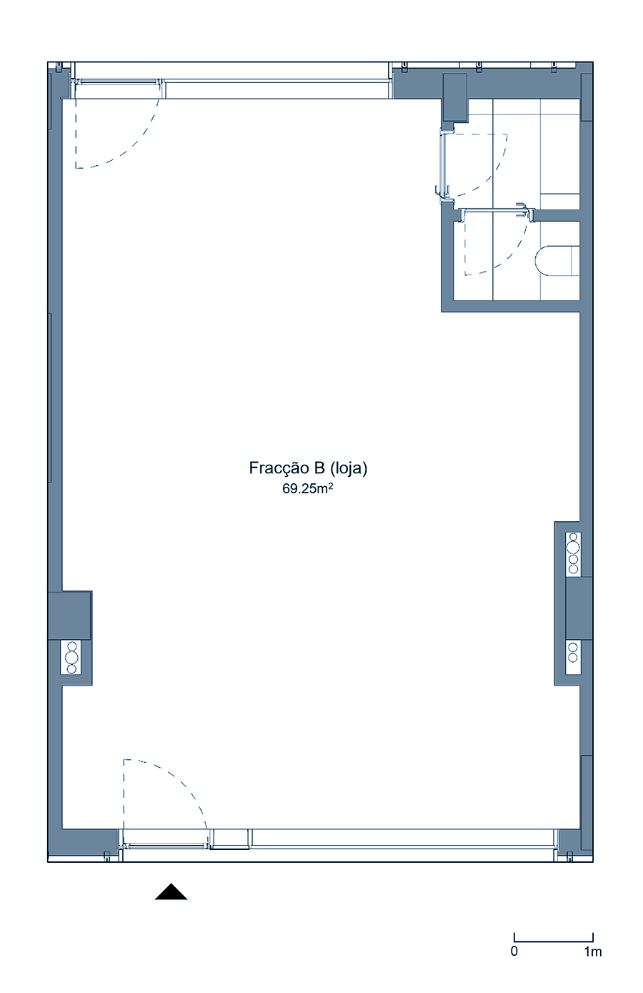 0 - Floor Plan - Fracç╞o B - Planta do RC1 (Rua de Moçambique)