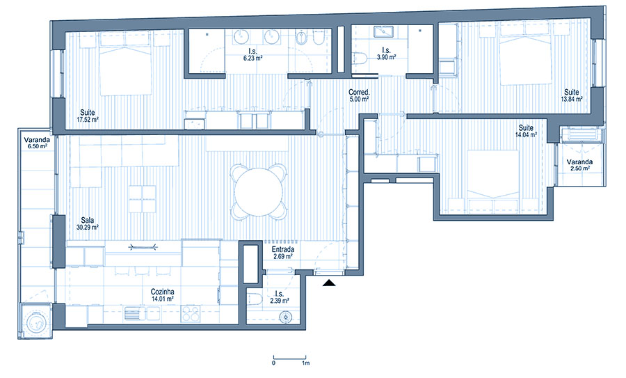 0 - Floor Plan - Fracçao BE - Planta do 7º andar