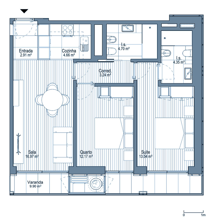 0 - Floor Plan - Fracao BL - Planta do 7º andar
