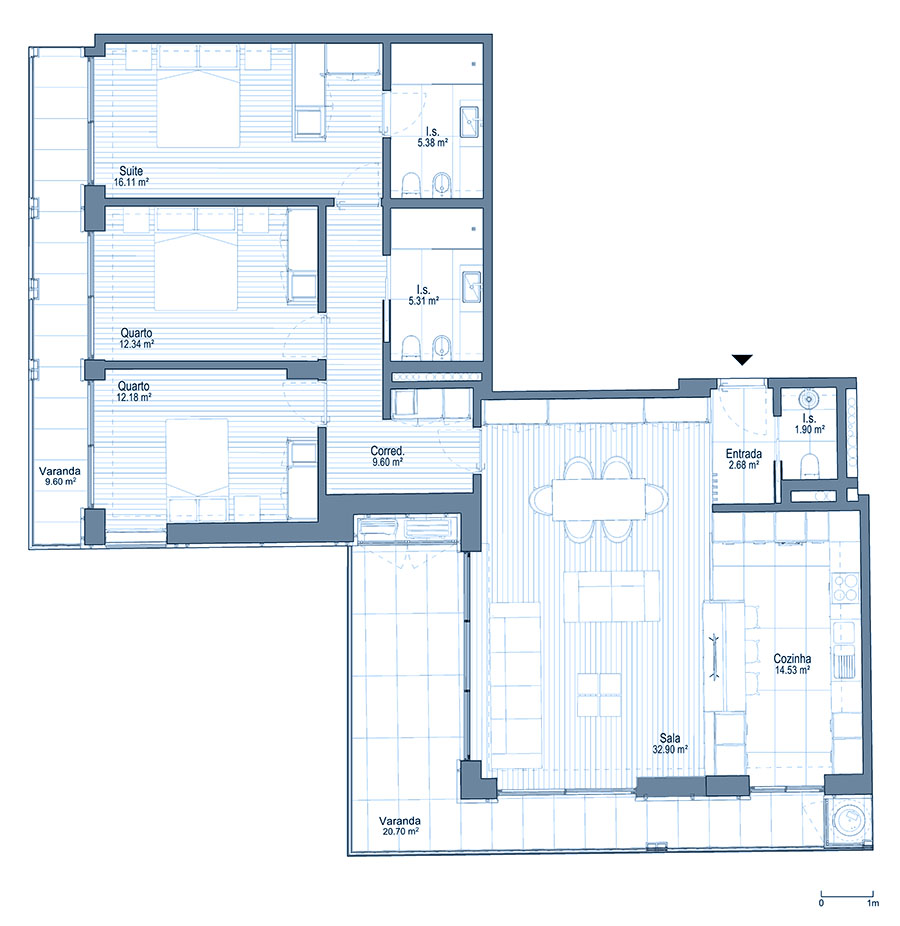 0 - Floor Plan - Fracçao M - Planta do 2º andar