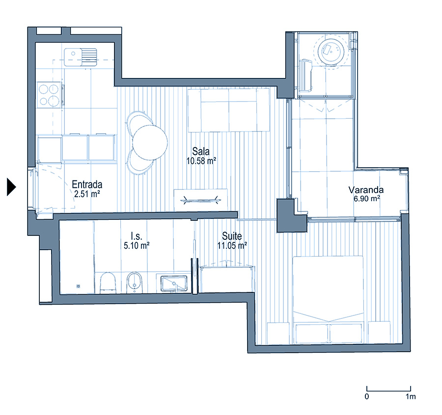0 - Floor Plan - Fracao X - Planta do 3º andar